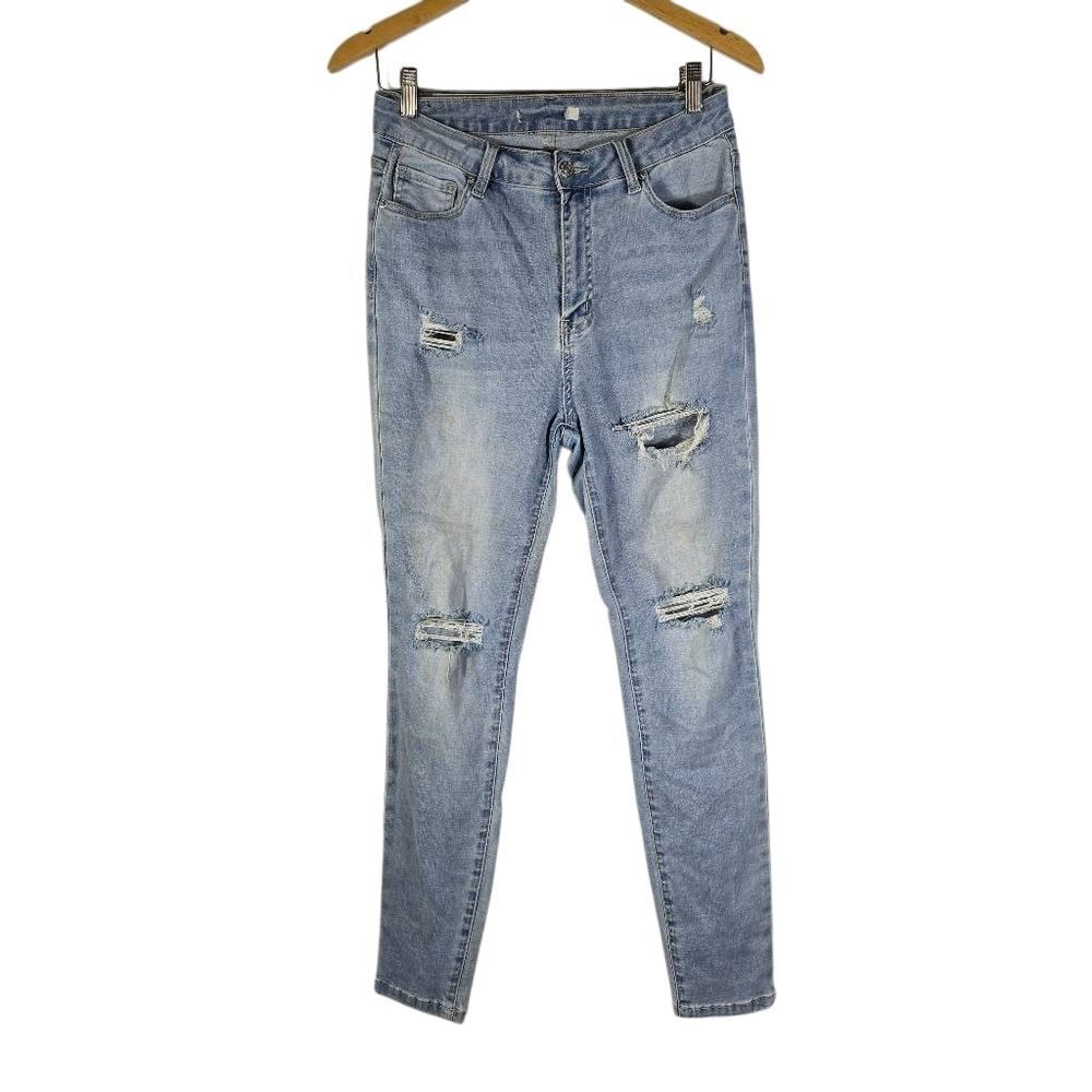 SO Distressed Light-Wash   High-Rise Jeans